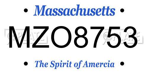 MZO8753 Massachusetts License Plate