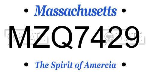 MZQ7429 Massachusetts License Plate