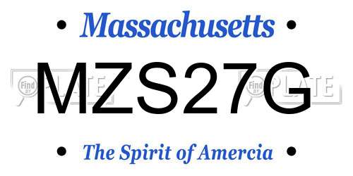 MZS27G Massachusetts License Plate