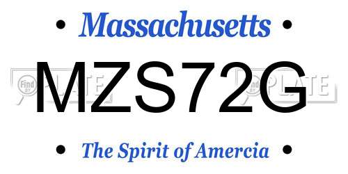 MZS72G Massachusetts License Plate