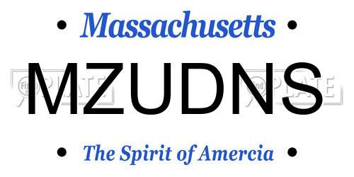 MZUDNS Massachusetts License Plate