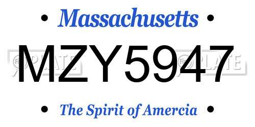 MZY5947 Massachusetts License Plate