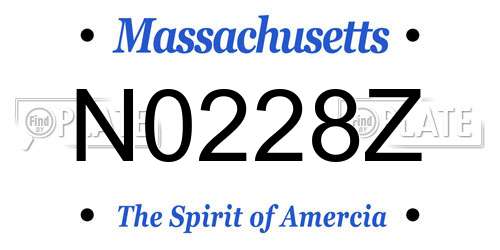 N0228Z Massachusetts License Plate