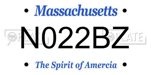N022BZ Massachusetts License Plate