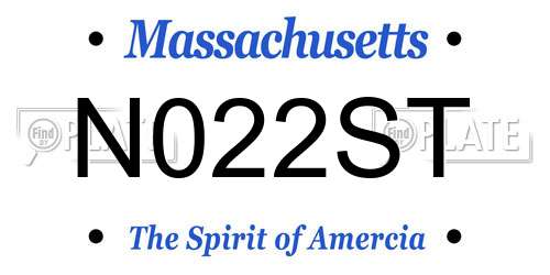 N022ST Massachusetts License Plate