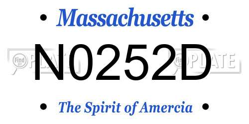 N0252D Massachusetts License Plate