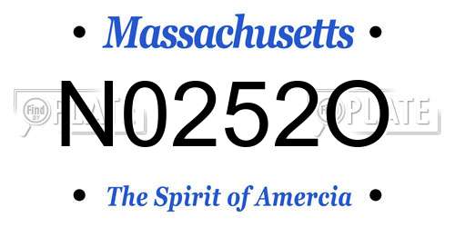 N0252O Massachusetts License Plate