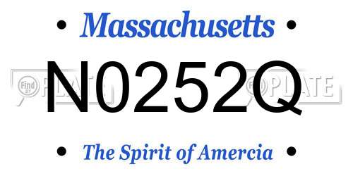 N0252Q Massachusetts License Plate
