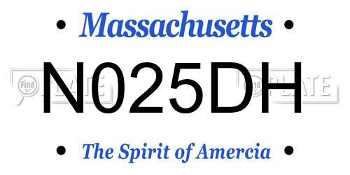 N025DH Massachusetts License Plate
