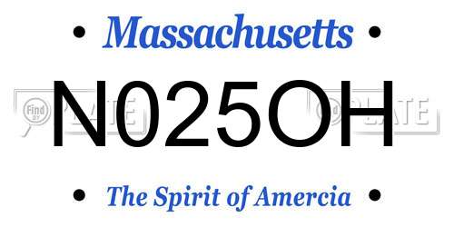 N025OH Massachusetts License Plate
