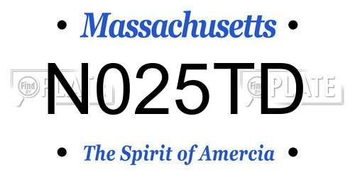 N025TD Massachusetts License Plate
