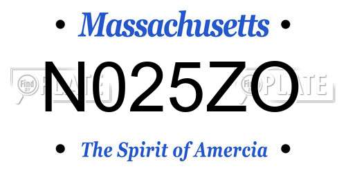 N025ZO Massachusetts License Plate