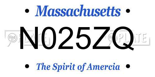 N025ZQ Massachusetts License Plate