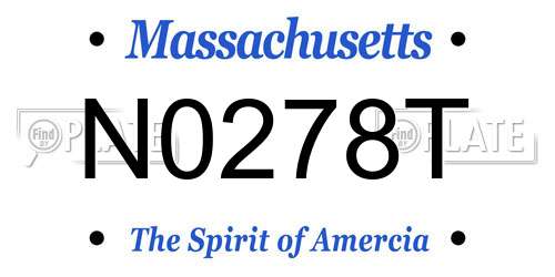 N0278T Massachusetts License Plate