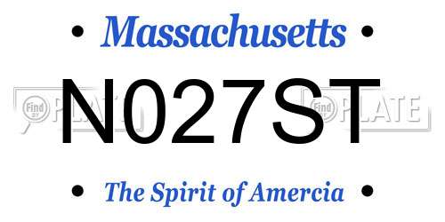 N027ST Massachusetts License Plate