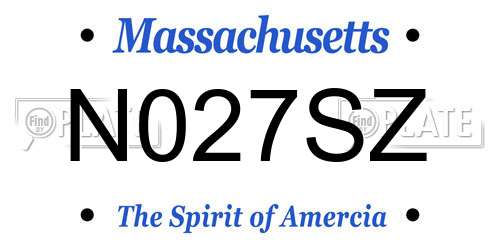 N027SZ Massachusetts License Plate