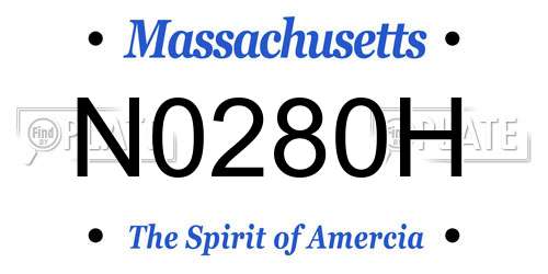 N0280H Massachusetts License Plate