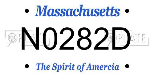 N0282D Massachusetts License Plate
