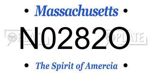 N0282O Massachusetts License Plate