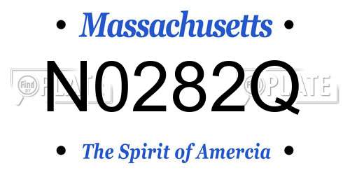 N0282Q Massachusetts License Plate