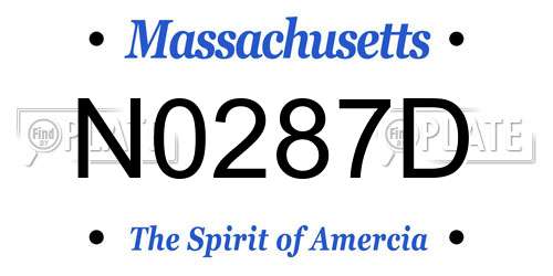 N0287D Massachusetts License Plate