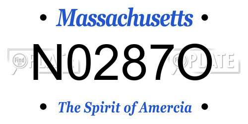N0287O Massachusetts License Plate
