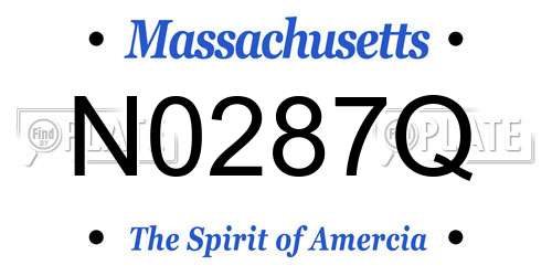 N0287Q Massachusetts License Plate