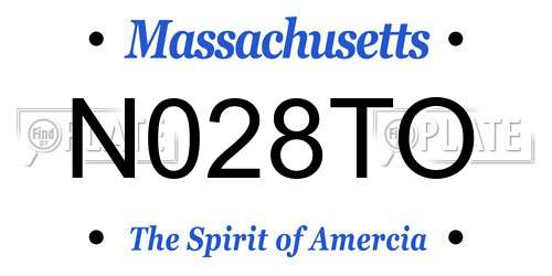 N028TO Massachusetts License Plate
