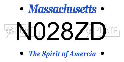 N028ZD Massachusetts License Plate