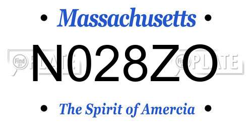 N028ZO Massachusetts License Plate