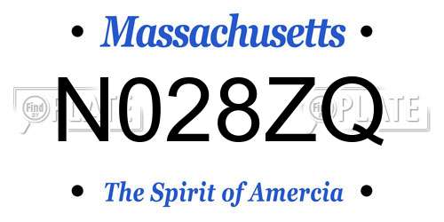 N028ZQ Massachusetts License Plate