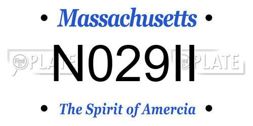 N029II Massachusetts License Plate
