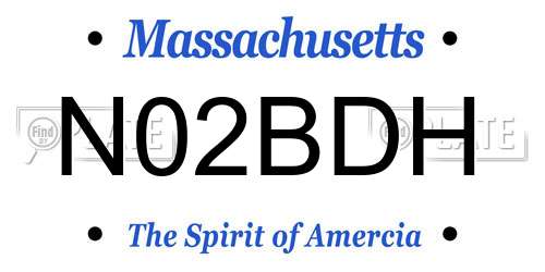 N02BDH Massachusetts License Plate