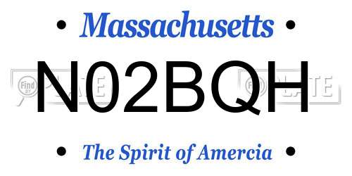 N02BQH Massachusetts License Plate