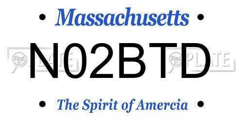 N02BTD Massachusetts License Plate