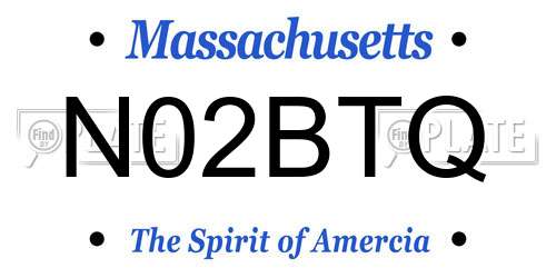 N02BTQ Massachusetts License Plate