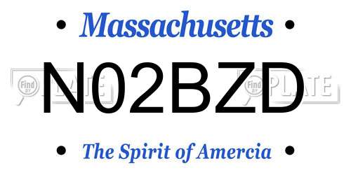 N02BZD Massachusetts License Plate