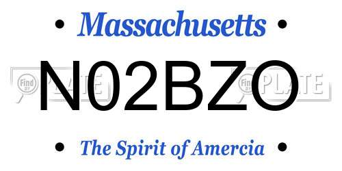 N02BZO Massachusetts License Plate