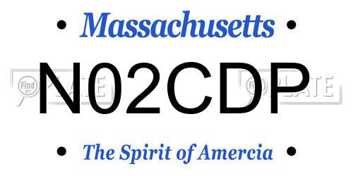 N02CDP Massachusetts License Plate