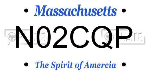 N02CQP Massachusetts License Plate