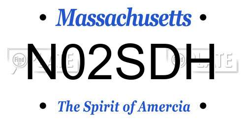 N02SDH Massachusetts License Plate