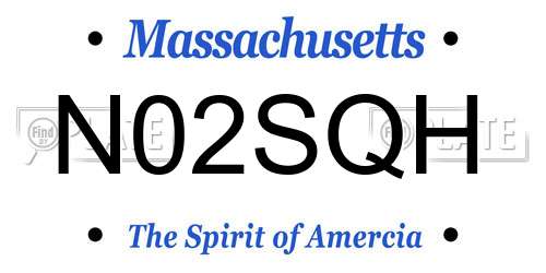 N02SQH Massachusetts License Plate