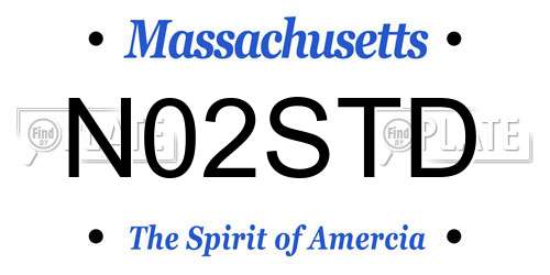 N02STD Massachusetts License Plate