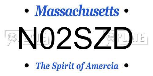 N02SZD Massachusetts License Plate
