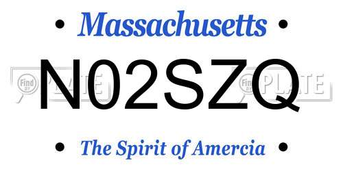 N02SZQ Massachusetts License Plate