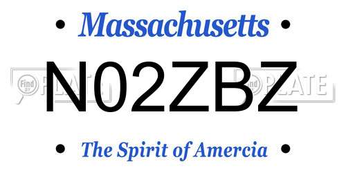 N02ZBZ Massachusetts License Plate