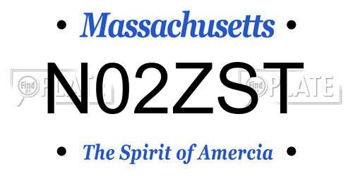 N02ZST Massachusetts License Plate