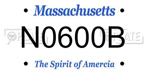 N0600B Massachusetts License Plate