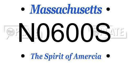 N0600S Massachusetts License Plate