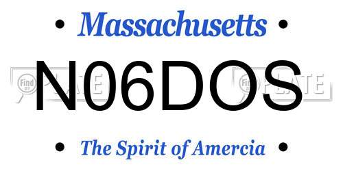 N06DOS Massachusetts License Plate